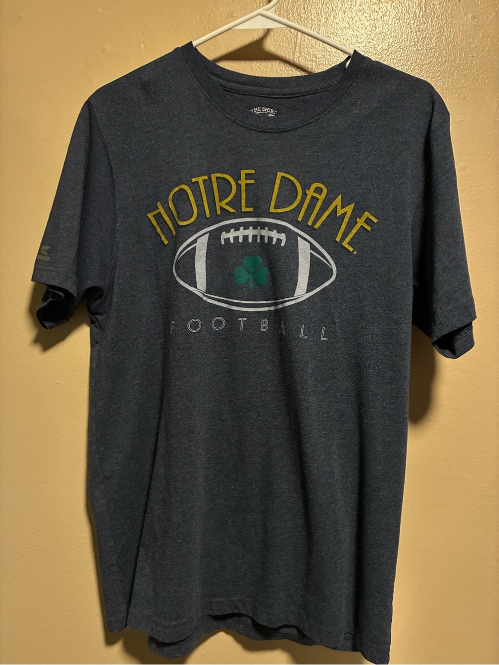 Notre Dame Football Graphic Tee - Navy with Yellow & Green